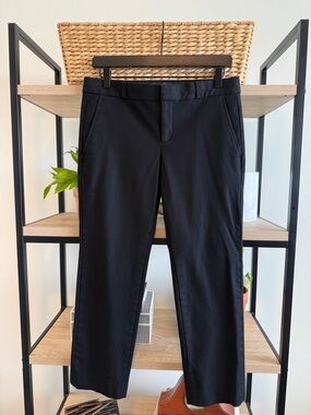 Banana Republic Ryan Mid-Rise Black Ankle Woven Career Dress Pant Trouser, 6P